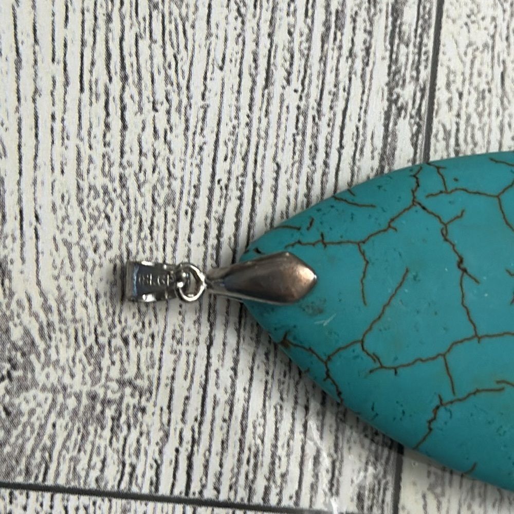Turquoise Tear Drop Pendant - Picture 4 of 5